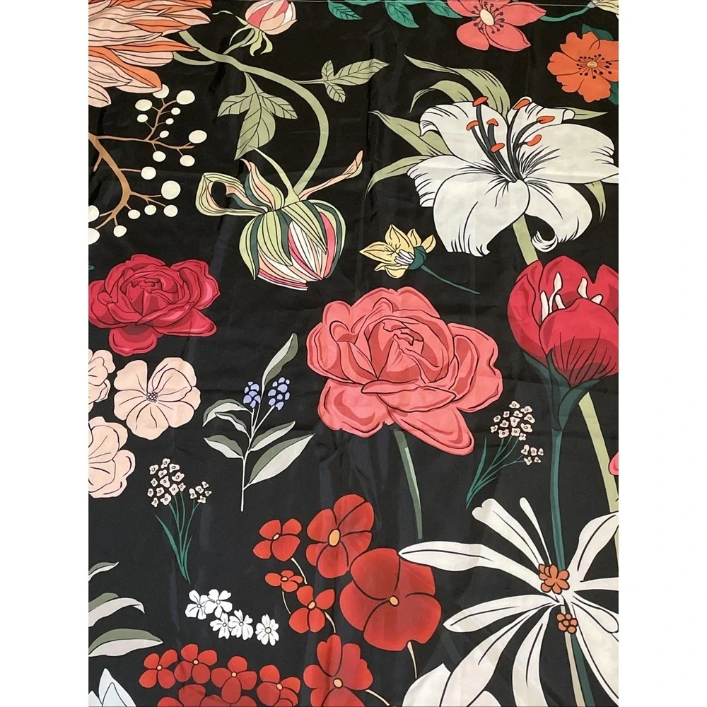 Vintage Boho Shower Curtain Retro Floral 70